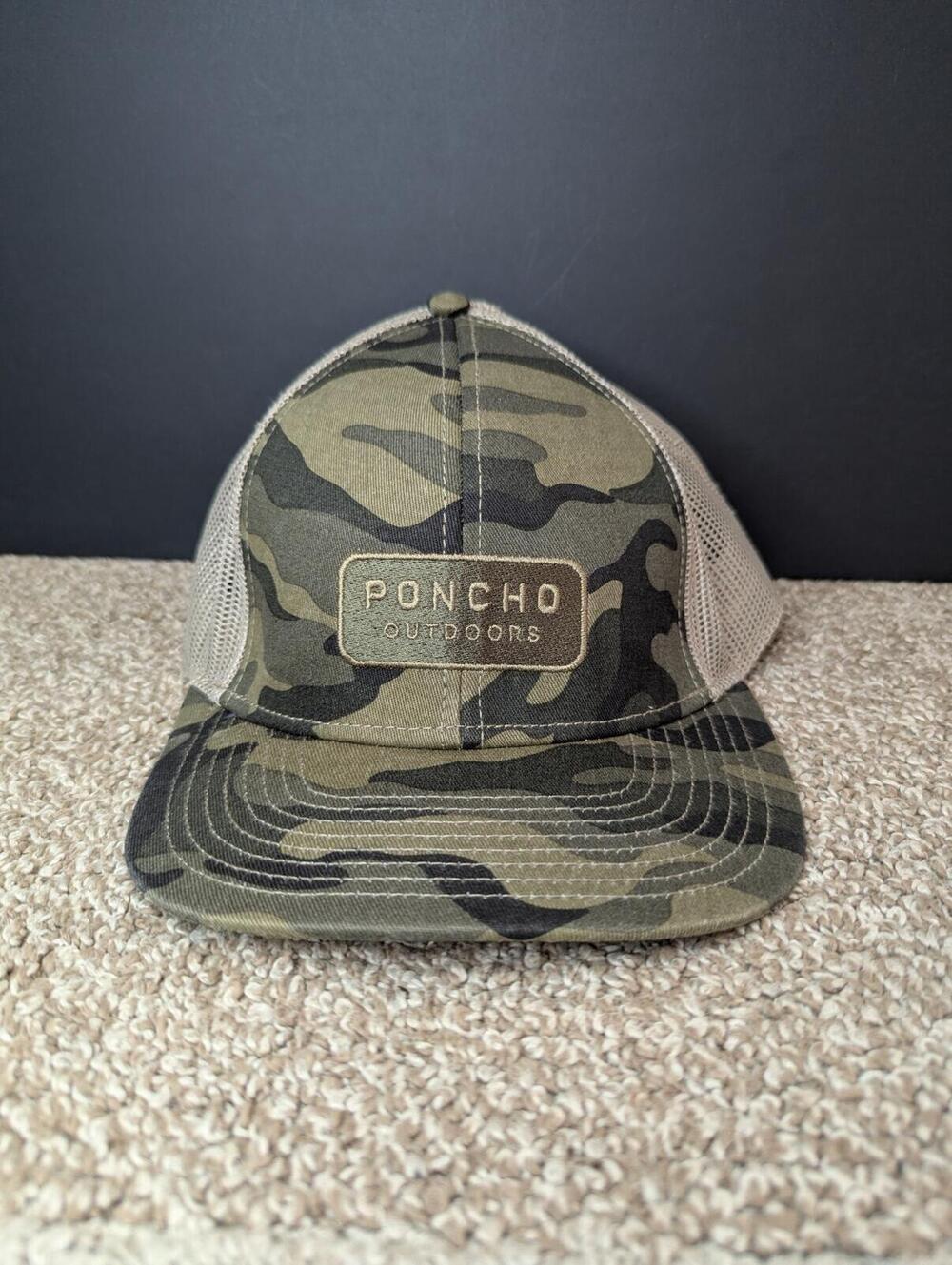 Poncho Outdoors Camo Trucker Hat Mens Mesh Snapback Cap